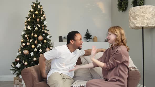 A Man Gives a Girl a Christmas Present