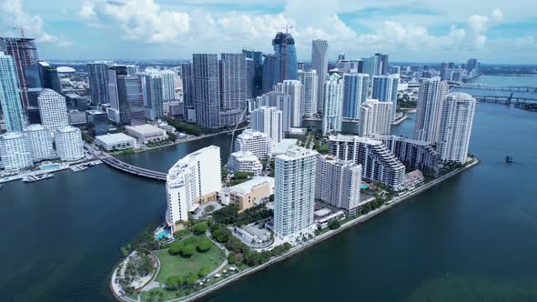 Cityscape Miami Florida United States. Touristic landmark of city.