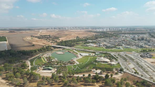 Artificial Lake At Netivot City Israel