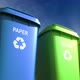 Multi-colored Plastic Garbage Bins with Waste Type Labels and Recycle Logos Loop - VideoHive Item for Sale