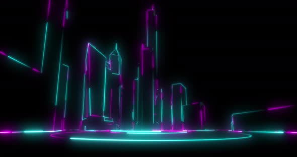 Night neon cityscape 1