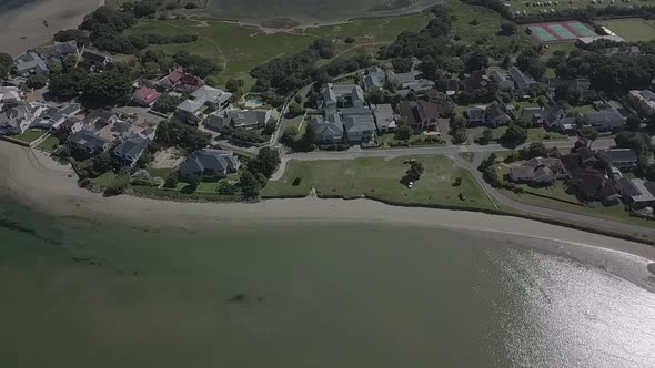 Quiet waterfront neighborhood of Knysna Garden Route, South Africa aerial