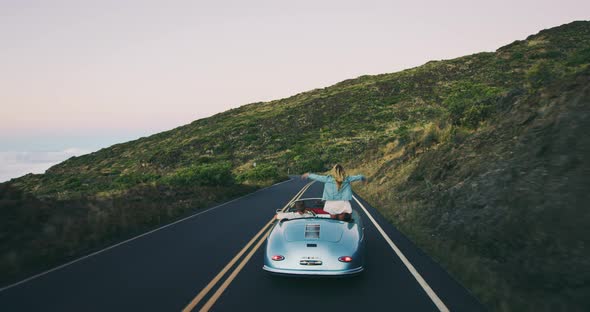 Road Trip in Classic Sports Car