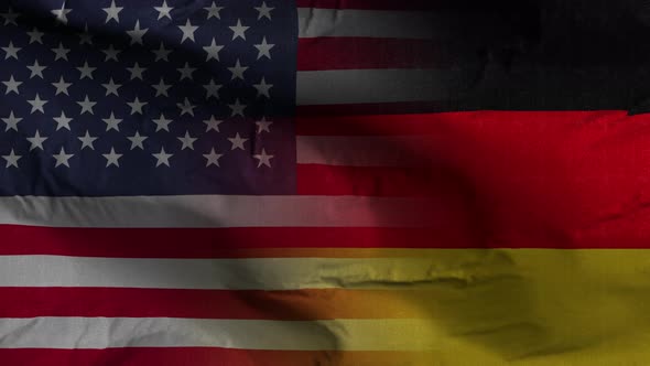 USA Germany Flag Mix Textured Waving Background 4K