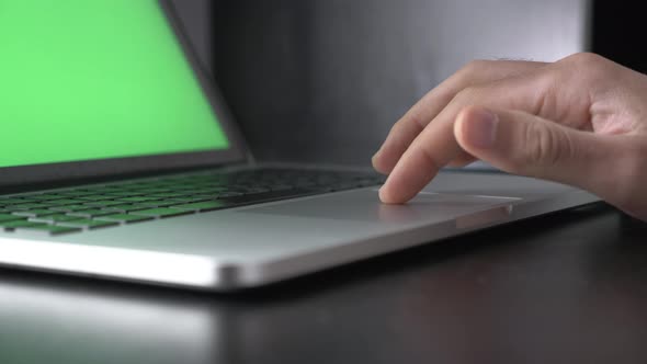 Green screen laptop touchpad