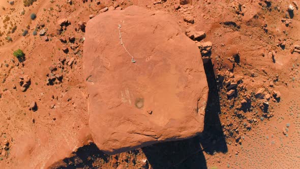 Aerial  View of Enormous Rock Features, Including Mesas, Cliffs, and Buttes