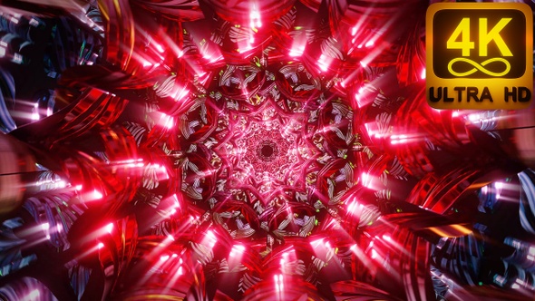 Pink Red 3d Animation Psychedelic Visual Lsd Dmt Vj Tunnel Loop Mandala Live Party Visual Video 4k