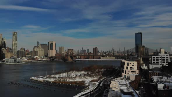 Panoramic Skyline of Upper Manhattan at s Across Hudson River From New York New USA