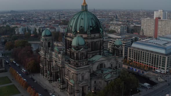 Tilt Down Footage of Berlin Cathedral Details