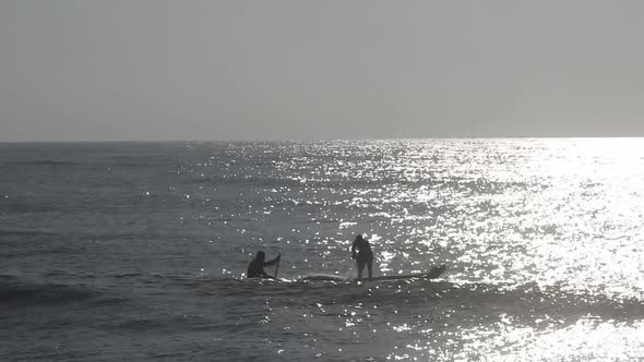 People fishing in ocean in morning, traditional boat fishing in sea. Sea fishing boat in morning.