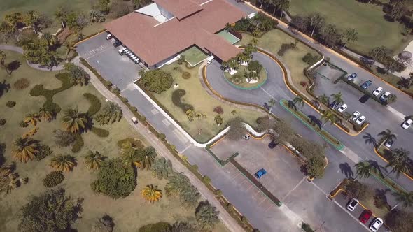 Golf Course Club House Drone 