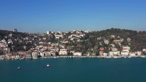 Istanbul Bebek Bosphorus Aerial View 