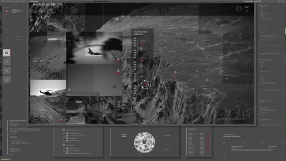 Scanning the terrain on the screen and accessing satellite data of the airbase alt