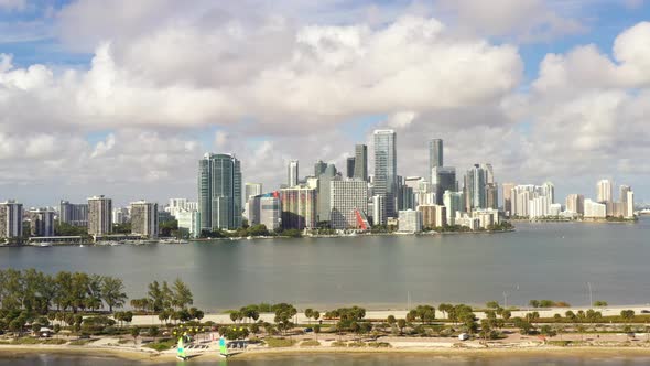 Pull Out Shot Miami Brickell Aerial