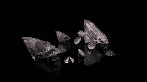 Abstract diamonds on a black background