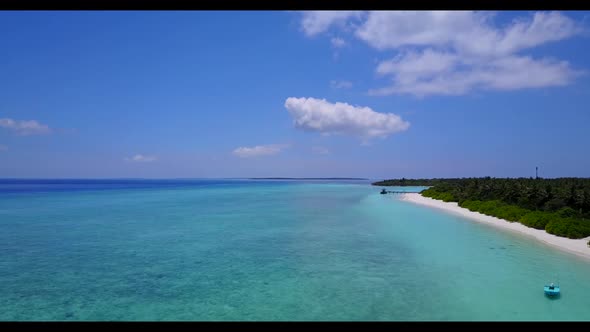 Aerial top view landscape of exotic resort beach holiday by transparent ocean and white sand backgro