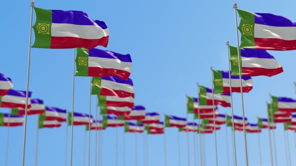 Khakassia Row Of National flags Walk Throw Animation alt