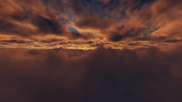 Flying Through Clouds Sunset 02 4K alt