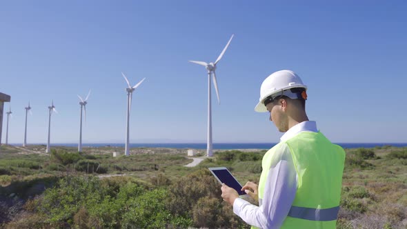 Wind turbine maintenance.