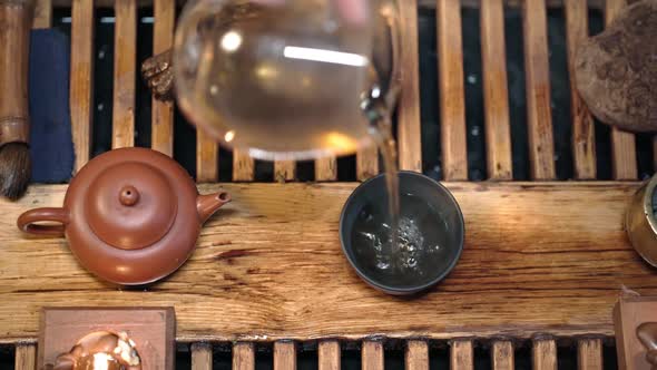 Traditional Tea Making Board for Tea Ceremony By Candlelight Soft Day Lighting