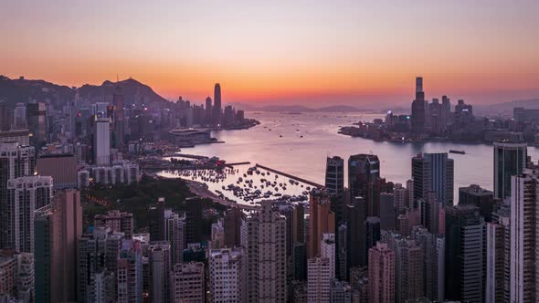 dji mavic3 hyperlapse in Hong Kong evening.