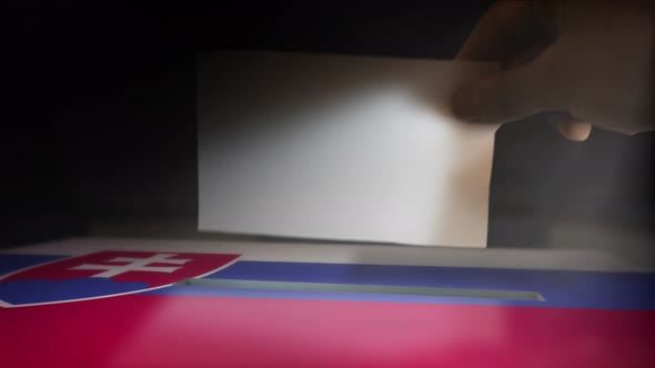 Digital Composite Hand Voting To National Flag OF Slovakia 