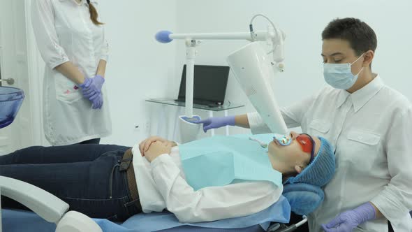 Patient at a dental treatment