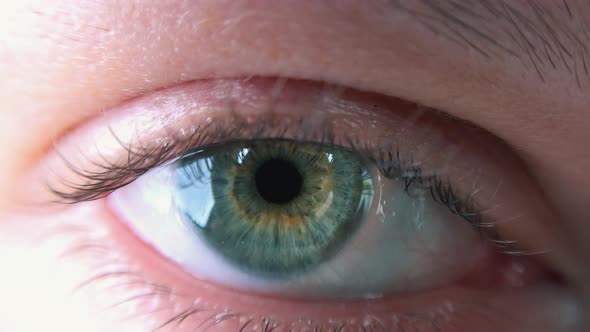 Close Shot of Beautiful Caucasian Female Eye