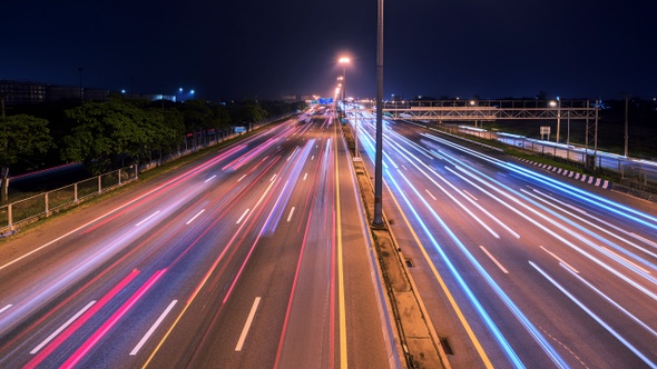 Traffic Lights In Highway