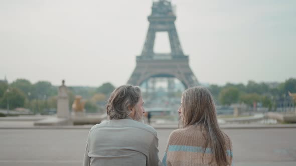 Happy senior couple in Paris.