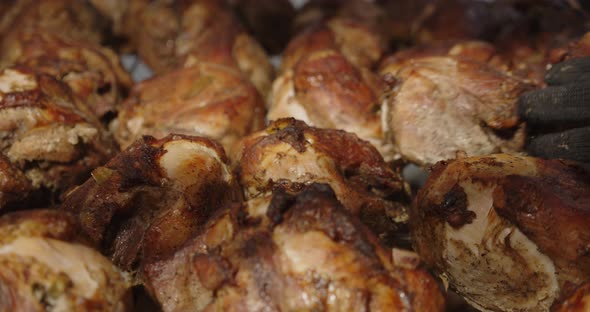 Put The Baked Breast With Your Hands On A Baking Sheet To Cool