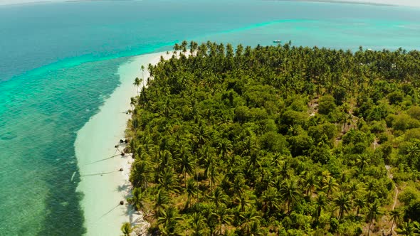 Tropical Island with Sandy Beach. Balabac, Palawan, Philippines