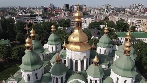 Kyiv. Ukraine: Saint Sophia's Cathedral in Kyiv. Aerial View