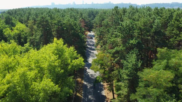 Cyclist Traced By a Drone From the Sky