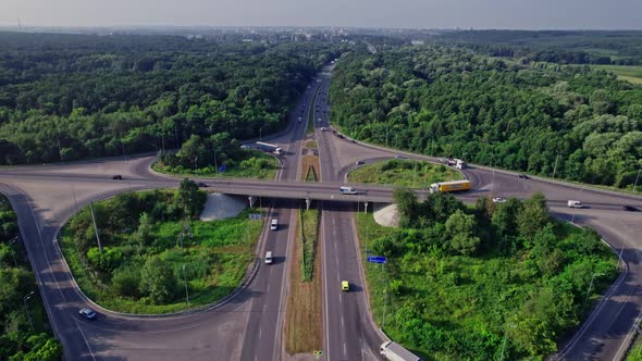 Cars are Moving on a Multilevel Road Junction