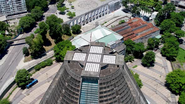 Aerial view of Metropolitan Cathedral of Rio de Janeiro Brazil.