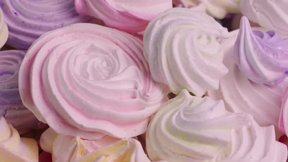 Twirls of Sweet Meringue Rotating Close Up