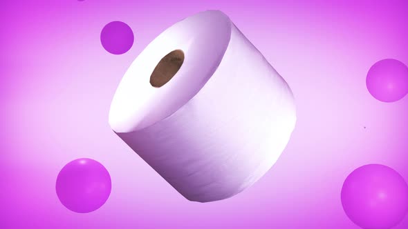 Creative Fun Web Background Media With Clean Domestic Bathroom Toilet Paper Roll