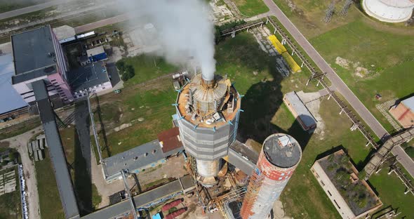 Dangerous Emissions Into The Atmosphere. The Plant Is A Giant Of The Chemical Industry