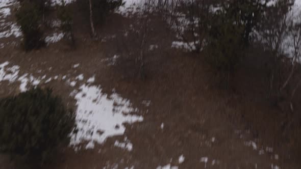 Car in the Mountains of the Caucasus in Winter