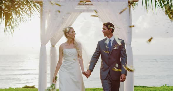 Bride and Groom Just Married