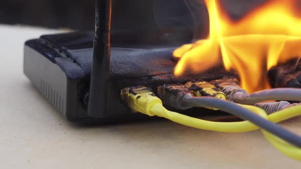 Burning Internet Cable Due to High Congestion