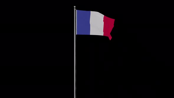 France Flag Pole Loops With Alpha