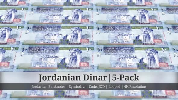 Jordanian Dinar | Jordan Currency - 5 Pack | 4K Resolution | Looped