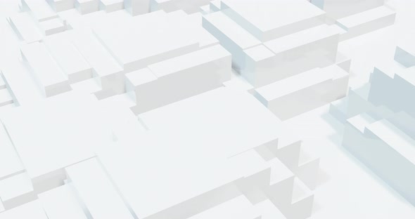 3D shapes moving against white background alt