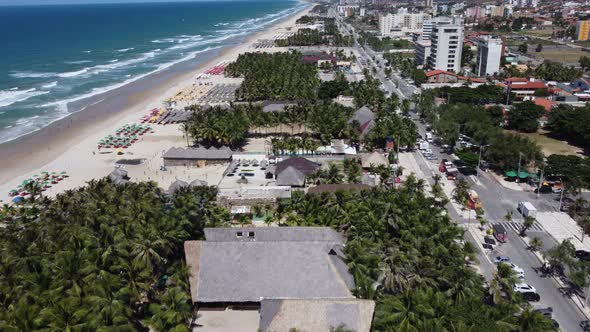 Tropical beach scenery of Fortaleza. Northeast Brazil. Ceara state.