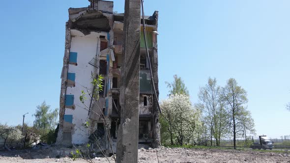 Ruined Residential Building in Borodyanka Kyiv Region Ukraine