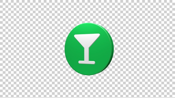 Cocktail Glass Icon Rotating