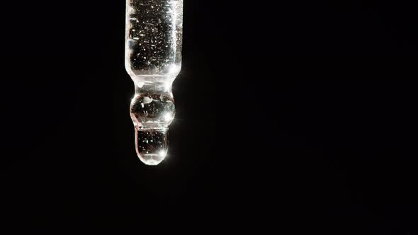 Dripping Oil From Pipette Closeup Plant Juice