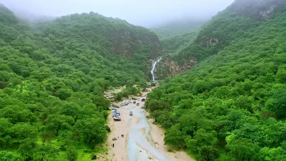 Aerial view of Salalah Khur Spring Water, Salalah, Oman